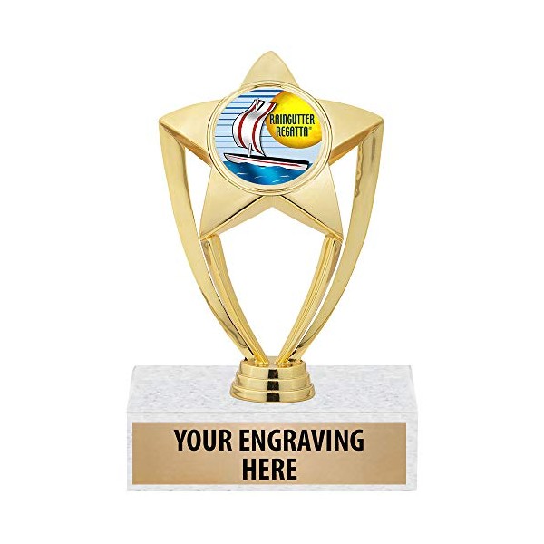 Raingutter Regatta Trophy - 6" Gold Star Custom Raingutter Regatta