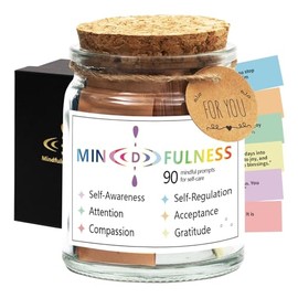 Tarro de Afirmaciones de Mindfulness para mujeres, tarjetas de meditación consciente, cuidado personal, relajación, salud mental, alivio del estrés y la ansiedad, regalos para mujeres, hombres, amigos