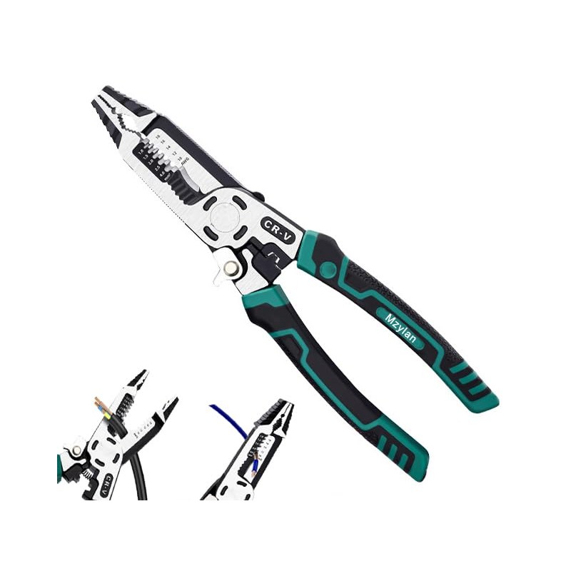 9-in-1 Wire Stripper Tool, Heavy Duty Cable Cutters, C-RV Multifunctional