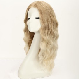 AISI HAIR Blonde Wig for Women Medium Length Wave Curly Glueless Synthetic Heat Resistant Hair Wigs for Daily Party Cosplay