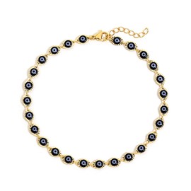 SLOONG Evil Eye Anklet Bracelets for Women 14K Gold Plated Beach Foot Anklet Bracelet Jewelry Beads Anklet Set, Adjustabe Size
