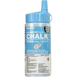 TAJIMA Micro Chalk - Fluorescent Blue 10.5 oz (300g) Ultra-Fine Snap-Line Chalk with Durable Bottle & Easy-Fill Nozzle - PLC2-FB300