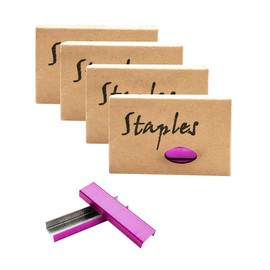 Rose Red 26/6 Standard Staple Set 12mm Width 950/Box 4 Boxes/Pack 3800 Count Staples for Office School Home Stapler Stapling Refills (4 Boxes Rose Red)
