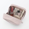 MUJI 84475870 Wrinkle Nylon Wide Open Square Pouch, Pink, Approx.