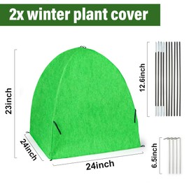 Frost Covers for Plants, 2-Pack Durable Plant Covers Freeze Protection, Reusable Tree Cover for Winter, Plant Tents Grow Bag Outdoor