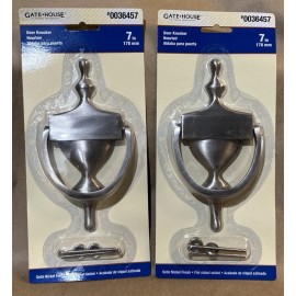 Gatehouse Gate House 7” Door Knocker - Satin Nickel Finish Modern Style Lot of 2