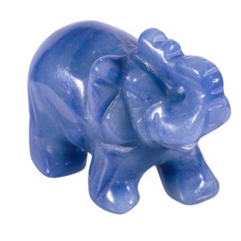 mookaitedecor Aventurine Blue Crystal Elephant Figurine Sculpture in Hand Reiki Bag Stone Figurine Lucky Charm Home Decoration 1.5 Inch