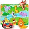 Jumbo Wooden Puzzles, Wild Animals Puzzle Board Educational Toy for