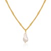 FanLeClair Pearl & Mother of Pearl Necklace 18K Gold Plated