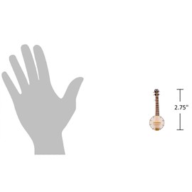 The Bridge Collection 2.75" Mini Banjo Lapel Pin - Detailed Miniature Banjo Jewelry - Fun Gift for Music Teacher