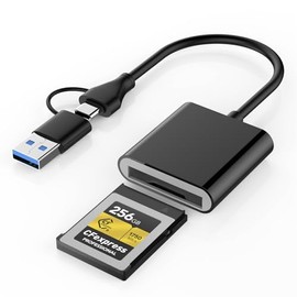 Lector de Tarjetas CFexpress Tipo B con USB 3.2 (Gen 2) 10Gbps, Adaptador CFexpress Tipo B 2-en-1 USB-C & USB-A, Compatible con Windows/Mac/Linux/Andr