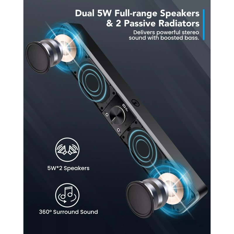 Elegiant ELEGIANT USB Powered Mini Soundbar Wired Computer Speaker