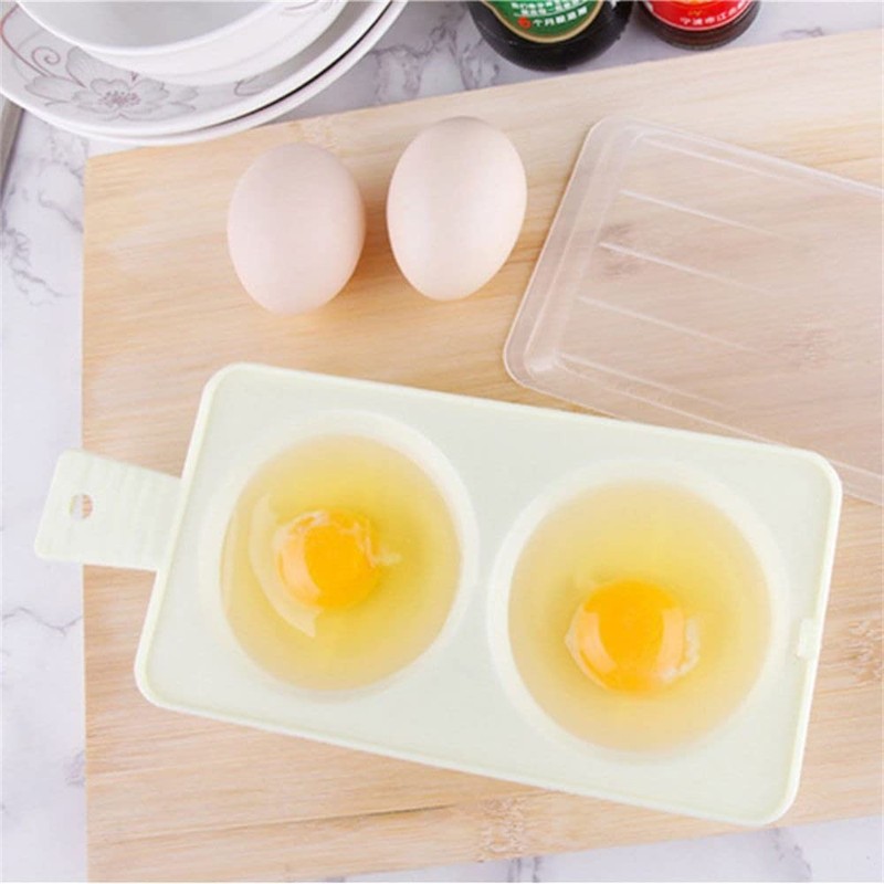 2 Pack Microwave Egg Poacher, Egg Cooker Poacher with 2