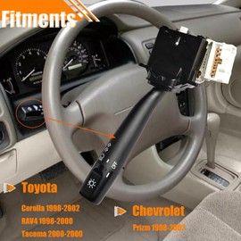 Quivimoro Headlight Dimmer Turn Signal Switch for Toyota Corolla 1998-2002, RAV4 1998-2000, Tacoma 2000, for Chevy Prizm 1998-2002, Multifunction Combination Turn Signal Switch OE# 8414002020,CBS1006