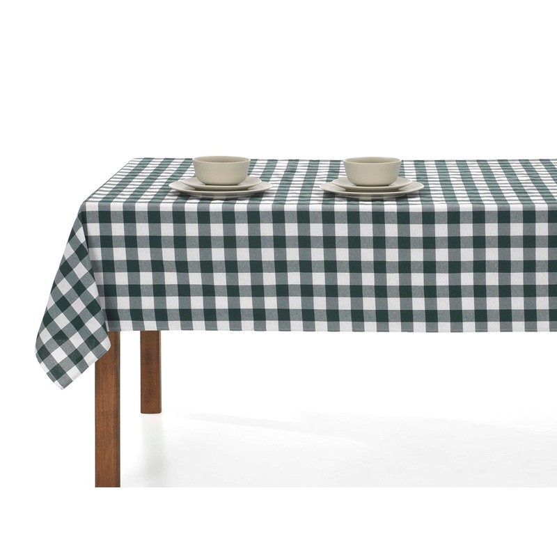 LAN&LAN - Rectangular Checked Tablecloth Washable Excellent for Indoor and