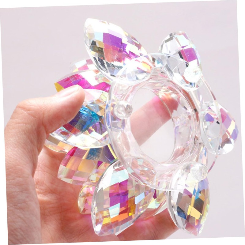 Ipetboom Elegant Crystal Nail Art Bowl Cup with Lid Durable