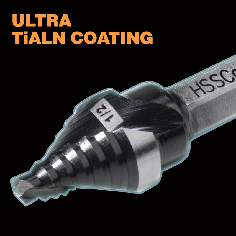 Jerax tools M35 HSS 1/2 Inch Step Drill Bit, Single