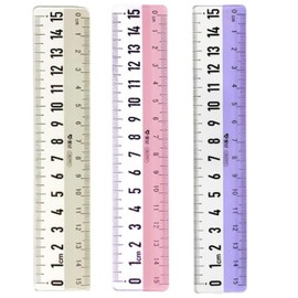 YFFSFDC Transparent Straight Ruler, 6.9 inches (15 cm), Set of 3, Extra Large, Clear Scale Multi-functional Design Ruler, Drawing Template, Ruler, Geometric Scale, Measuring Tool, Elementary School