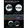 TDT Mechanical Gaming Keyboard,Wired 104 Keys RGB Keyboard with Blue