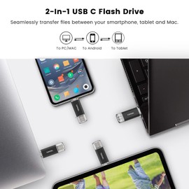 TOPESEL USB C Flash Drive 32GB USB C Stick Clé USB 3.0/3.2 Gen1 USB C Memory Stick Type C OTG USB C Drive Thumb Drive Storage for Android, PC,Tablet Handy Black