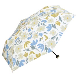Wpc. Folding Umbrella, Rain Umbrella, Polka Mini, Off-White, For Both Sunny and Rainy Weather, 19.7 inches (50 cm) Main Rib, 190g Lightweight, Women's, Retro, Floral and Bird Pattern, Nordic, Muted