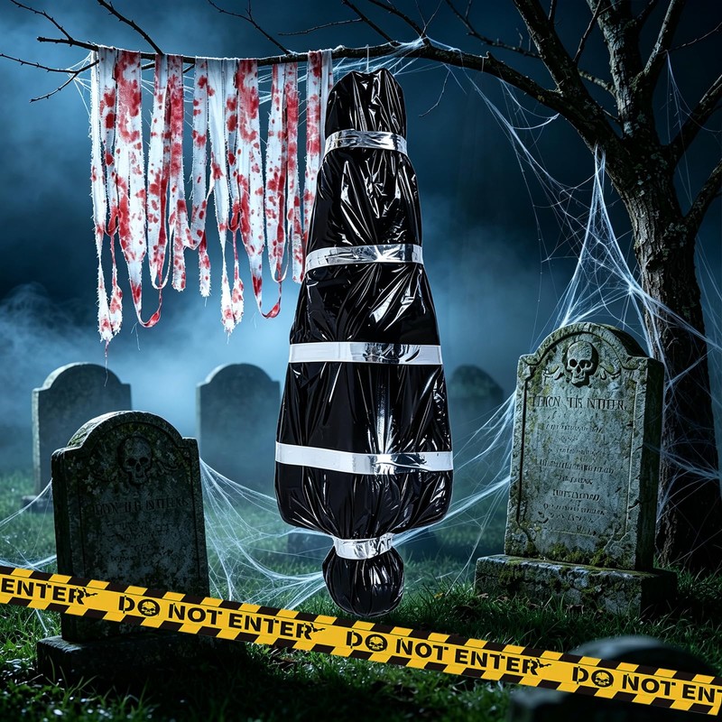 Plusupon Halloween Body Bag, Fake Corpse Prop,Victim Props Decorations with