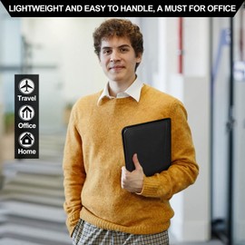 Godery Leather Zippered Padfolio Portfolio Binder 5 x 8 Legal Writing Pad, Professional Business Portfolio for Men & Women, Card Holder, Notepad Clipboard Holder (Black)