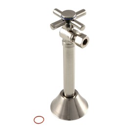 Kingston Brass CC83208DX Concord 1/2" Sweat x 3/8" O.D. Comp, Angle Shut Off Valve with 5" Extension, Brushed Nickel