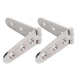Marine with Hinge, Pair of Heavy Duty Strap Hinges with Holes 316 Stainless Steel Marine Marine Home Hardware with Resistant Wear (3 Holes: 152x30mm/5.98x1.18in)