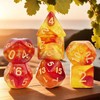 DND Polyhedral Dice Set with a Black Dice Bag for
