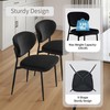 STOOLINK Black Dining Chairs Set of 2 Velvet Upholstered Dining
