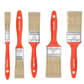 ValueMax Paint Brushes 5-Pack, Paint Brush Set with 4 Sizes, Professional Wall Brush, Flat Small Paintbrushes with Comfortable Handle for Fences, Doors, Woodwork, Furniture, DIY, Arts Crafts