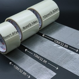 9KM DWLIFE Kite Ripstop Repair Tape 5cm-10cm Bi-directional Fiberglass Filament Tape clear Waterproof Strong High Adhesion Tear UV Resistance for Tent Sail Awning RV Camper Packing Fabric