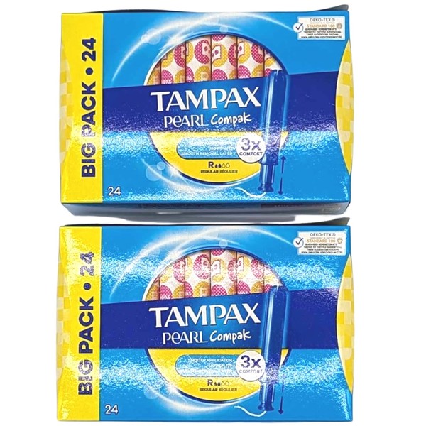 Tampons Multipack Bundle with 2X Tampax Compak Pearl Regular Tampons