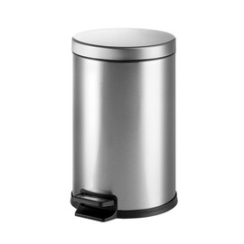 Zedfire 3 Gallon Stainless Steel Step-On Round Trash Can with Soft-Close Lid, Durable & Hands-Free, Ideal for Bathrooms, Offices, and Small Spaces