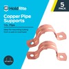 HoldRite 1 Inch Copper 2-Hole Strap, 5 Pack, Pipe Support,