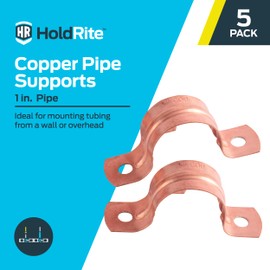 HoldRite 1 Inch Copper 2-Hole Strap, 5 Pack, Pipe Support, CPS0100Z5