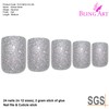 False Nails Bling Art Silver Gel French Squoval 24 Fake
