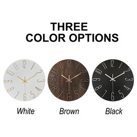 AIRUIFU Wall Clock 12 Inch Silent Non-Ticking Modern Clocks Battery Operated - Analog Small Classic for Office, Home, Bathroom, Kitchen, Bedroom, School, Living Room (White)