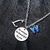 BESPMOSP Necklace Gifts for Women Girls Blue Butterfly Pendant Necklace