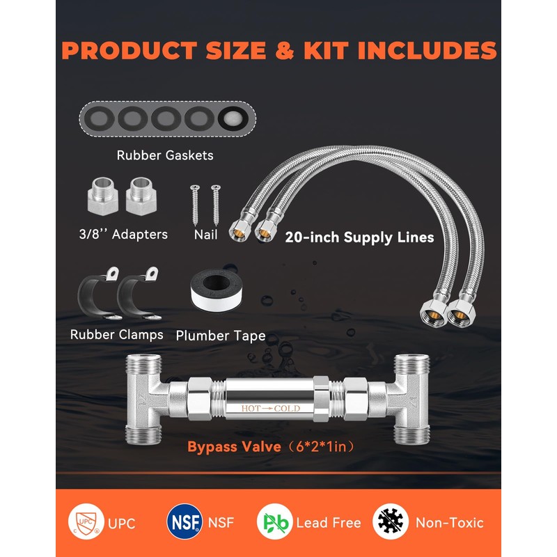 Replacement 304 Stainless Steel Bypass Valve Kit for Instant Hot