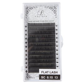 FELICIA Flat Lash Matte Eyelash Extensions Ultra Soft Single Matsueku Eyelash SC Curl 0.15 Thickness 0.5 inches (13 mm)