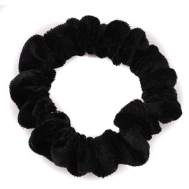 Mytoptrendz® 2 Pcs Kids Skinny Hair Scrunchies Plain Velvet Small Hair Ties Pony Bands for Thin Hair Girls Women Hair Accessories (Black)
