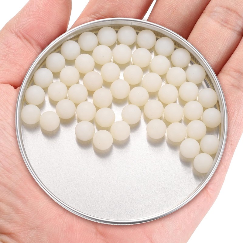 sourcing map 50pcs Nylon Bearing Balls 8mm Solid Plastic Balls,