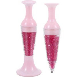 Pink 5D Diamond Pen for Painting, Flower Pot Shaped Comfort Grip Standable Ergonomic Point Drill Pen for Diamond and Nail Art，Diamond Pen for Painting Kits and Accessories，Tools Accessories