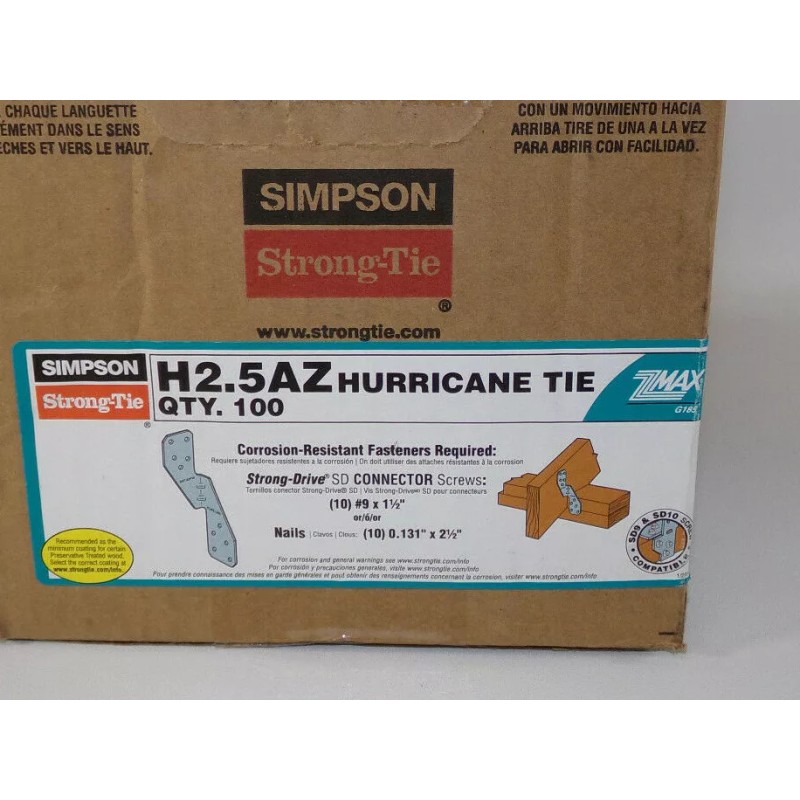 Simpson Strong-Tie H2.5AZ Hurricane Tie, Corrosion-Resi