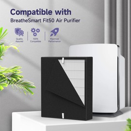 Elnuliros Fit50 Replacement Filter Compatible with FF50 for BreatheSmart Fit50 Air Purifi-er, Includes 2 x 3-in-1 Premium Filter + 2 x Activated Carbon Pre-Filters, 2 Pack