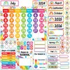 Decorably 147 Pcs Cutouts Rainbow Vibrant Class Calendar Bulletin Board