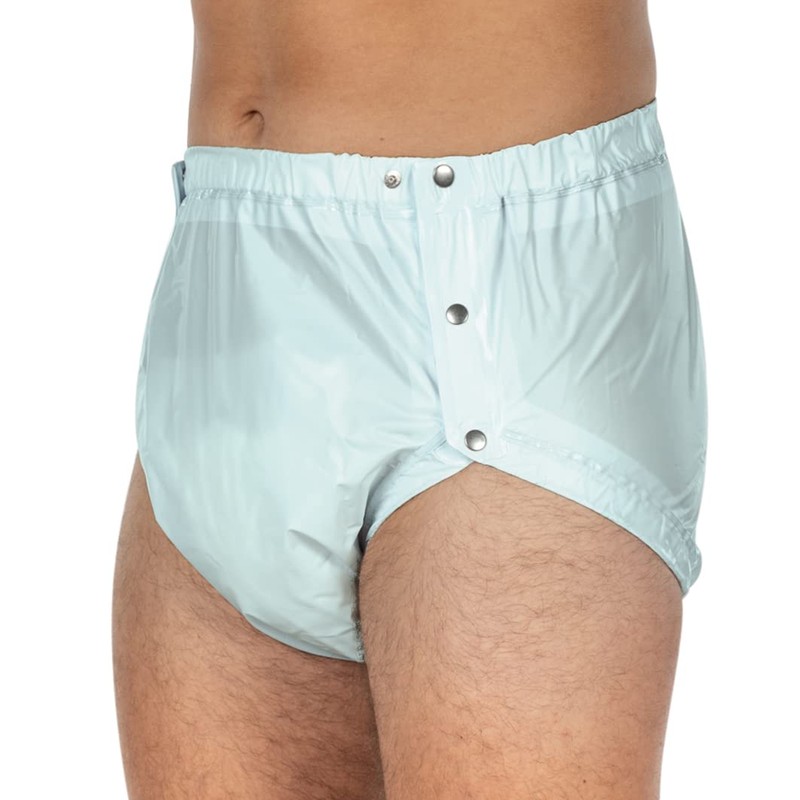 Suprima 1-249-011 Unisex PVC Briefs Buttonable Size S Transparent Blue