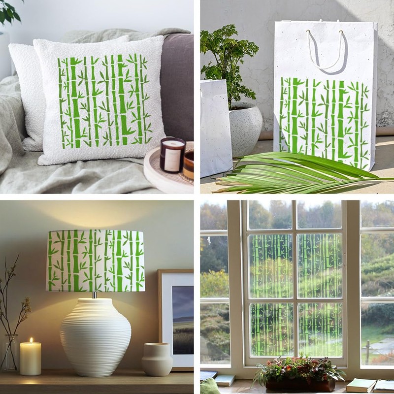 MAYJOYDIY Bamboo Painting Stencil Bamboo Forest Leaves Stencil 30 x
